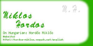 miklos hordos business card