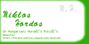 miklos hordos business card